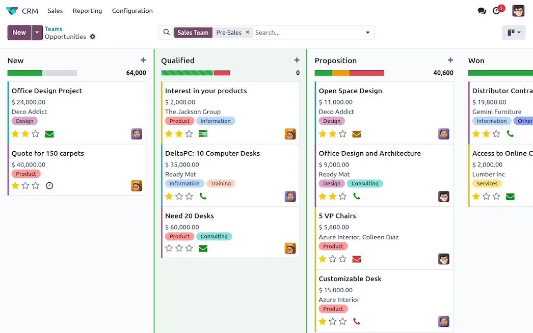 Interfaccia Odoo 19 Community